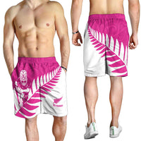 New Zealand Silver Fern Rugby Shorts for Men Go All Black Maori Pink Version LT14 - Polynesian Pride