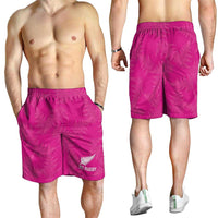 New Zealand Silver Fern Rugby Shorts for Men Go Aotearoa Champions World Cup Pink LT14 - Polynesian Pride
