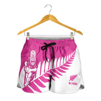 New Zealand Silver Fern Rugby Shorts for Women Go All Black Maori Pink Version LT14 - Polynesian Pride