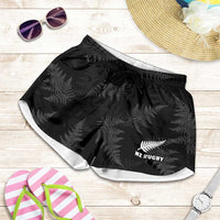 New Zealand Silver Fern Rugby Shorts for Women Go Aotearoa Champions World Cup LT14 Black - Polynesian Pride