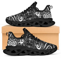 New Zealand Taiaha Maori Clunky Sneakers Kiwikiwi Minimalist Silver Fern Tukutuku Motif LT9 White - Polynesian Pride