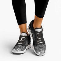 New Zealand Taiaha Maori Low Sneakers Kiwikiwi Minimalist Silver Fern Tukutuku Motif LT9 - Polynesian Pride