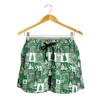 Norfolk Island Meri Krismas Shorts for Women Pacific Patchwork Xmas Vibes - Polynesian Pride