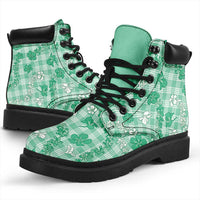 Omaomao Aloha Hawaii All Season Boots Plumeria Lei With Palaka Motif - Polynesian Pride