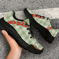 Omaomao Aloha Hawaii Chunky Sneakers Rosebud Lei With Palaka Motif - Polynesian Pride