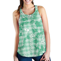Omaomao Aloha Hawaii Women Racerback Tank Plumeria Lei With Palaka Motif LT14 - Polynesian Pride