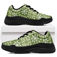 Omaomao Palaka Quilt Hawaii Chunky Sneakers Hawaiian Tropical Monstera Sea Turtle