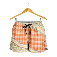 Orange Palaka Hawaii Leis Elegant Vibes Shorts for Women