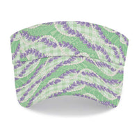 Pastel Green Hawaii Palaka Honohono Pikake Sun Visor Cap Hawaiian Orchid Lei Polynesian Pattern