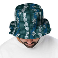 Pikake Maile Tiare Lei Bucket Hat Polu Lauhala Pattern