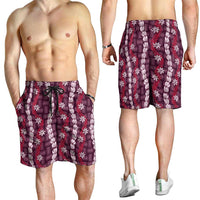 Pikake Maile Tiare Lei Shorts for Men Akala Lauhala Pattern
