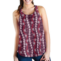 Pikake Maile Tiare Lei Women Racerback Tank Akala Lauhala Pattern