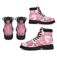 Pink Aloha Hawaii All Season Boots Monstera Hibiscus Plumeria Seamless Vibes - Polynesian Pride
