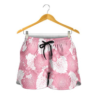 Pink Aloha Hawaii Shorts for Women Monstera Hibiscus Plumeria Seamless Vibes LT14 - Polynesian Pride