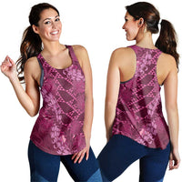 Pink Aloha Hawaii Women Racerback Tank Hawaiian Kakau Ohia Lehua Lei LT14 - Polynesian Pride