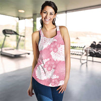 Pink Aloha Hawaii Women Racerback Tank Monstera Hibiscus Plumeria Seamless Vibes LT14 - Polynesian Pride