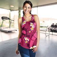 Pink Banana Leaf Hawaii Women Racerback Tank Lau Maia Plumeria Tropical Summer Vibes LT14 - Polynesian Pride