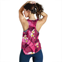 Pink Banana Leaf Hawaii Women Racerback Tank Lau Maia Plumeria Tropical Summer Vibes LT14 - Polynesian Pride