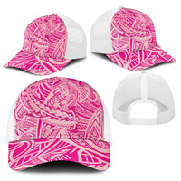 Pink Gradient Polynesia Baseball Net Cap Hawaiian Tribal Hammerhead Shark Tattoo - Polynesian Pride