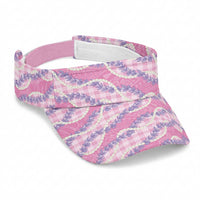 Pink Hawaii Palaka Honohono Pikake Sun Visor Cap Hawaiian Orchid Lei Polynesian Pattern