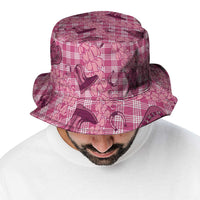 Pink Palaka Hawaii Cowboy Bucket Hat Puakenikeni Lei Paniolo Papale Seamless Vibes LT14 - Polynesian Pride