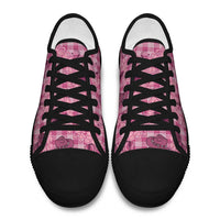 Pink Palaka Hawaii Cowboy Low Top Shoes Puakenikeni Lei Paniolo Papale Seamless Vibes LT14 - Polynesian Pride