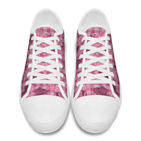 Pink Palaka Hawaii Cowboy Low Top Shoes Puakenikeni Lei Paniolo Papale Seamless Vibes LT14 - Polynesian Pride