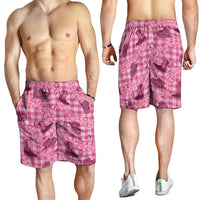 Pink Palaka Hawaii Cowboy Shorts for Men Puakenikeni Lei Paniolo Papale Seamless Vibes LT14 - Polynesian Pride