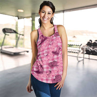 Pink Palaka Hawaii Cowboy Women Racerback Tank Puakenikeni Lei Paniolo Papale Seamless Vibes LT14 - Polynesian Pride