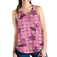 Pink Palaka Hawaii Cowboy Women Racerback Tank Puakenikeni Lei Paniolo Papale Seamless Vibes LT14 - Polynesian Pride