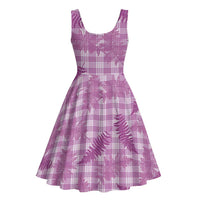 Pink Palaka Hawaii Palapalai Midi Dress Hawaiian Fern