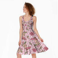 Pink Paniolo Palaka Hawaiian Cowgirl Christmas Midi Dress LT9 - Polynesian Pride
