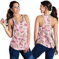 Pink Paniolo Palaka Hawaiian Cowgirl Christmas Women Racerback Tank LT9 - Polynesian Pride