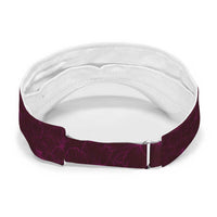 Pink Polynesia Sun Visor Cap Plumeria With Hibiscus Pattern Tropical Vibes