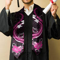 Pink Polynesian Pattern With Tropical Flowers Graduation Stole LT05