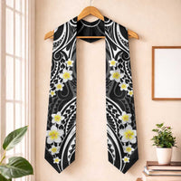 Plumeria With Black Polynesian Tattoo Pattern Graduation Stole