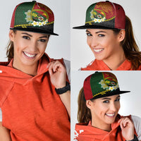 PNG Simbu Provins Snapback Cap Papua New Guinea Plumeria Melanesian Pattern - Polynesian Pride