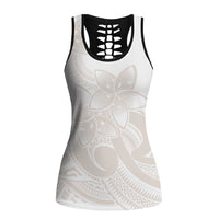 Polynesian Tribal Plumeria Lotu Tamaiti Hollow Tank Top Pastel Nude LT9 Female Nude - Polynesian Pride