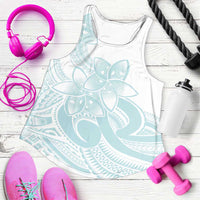 Polynesian Tribal Plumeria Lotu Tamaiti Women Racerback Tank Pastel Cyan LT9 Cyan - Polynesian Pride