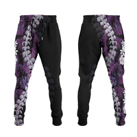 Poni Aloha Hawaii Lei Jogger Pants Tropical Flowers Elegant Vibe - Polynesian Pride