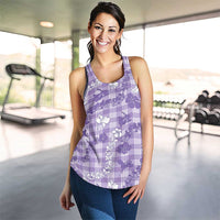 Poni Aloha Hawaii Women Racerback Tank Plumeria Lei With Palaka Motif LT14 - Polynesian Pride