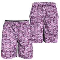 Poni Palaka Quilt Hawaii Shorts for Men Hawaiian Tropical Monstera Sea Turtle
