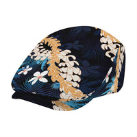 Puakenikeni Maile Lei Jeff Hat Frangipani Blue Tropical Leaves