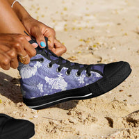 Purple Aloha Hawaii High Top Shoes Monstera Hibiscus Plumeria Seamless Vibes LT14 - Polynesian Pride
