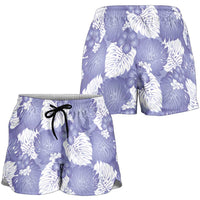 Purple Aloha Hawaii Shorts for Women Monstera Hibiscus Plumeria Seamless Vibes LT14 - Polynesian Pride