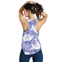 Purple Aloha Hawaii Women Racerback Tank Monstera Hibiscus Plumeria Seamless Vibes LT14 - Polynesian Pride