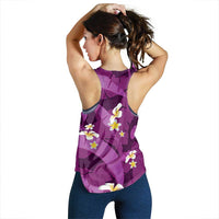 Purple Banana Leaf Hawaii Women Racerback Tank Lau Maia Plumeria Tropical Summer Vibes LT14 - Polynesian Pride