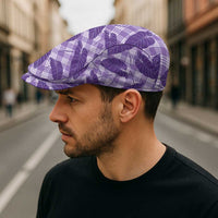 Purple Hawaii Kalo Palaka Motifs Jeff Hat Hawaiian Taro Leaves Elegant Vibes