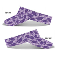 Purple Hawaii Kalo Palaka Motifs Sun Visor Cap Hawaiian Taro Leaves Elegant Vibes
