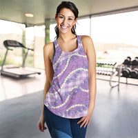 Purple Hawaii Palaka Honohono Pikake Women Racerback Tank Hawaiian Orchid Lei Polynesian Pattern LT14 - Polynesian Pride